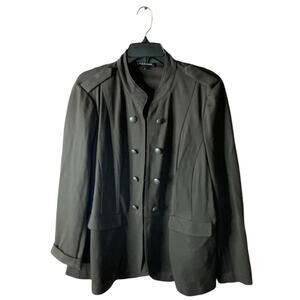 Lane Bryant Ponte Knit Military Style Jacket Women Plus Size 20 Button Up Blazer